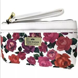NWT JUICY Couture Wristlet Wallet Purse White roses